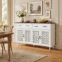 okwish Sideboard mit 4 Türen 2 Schubladen Wohnzimmer 150x90x40cm Weiß_2