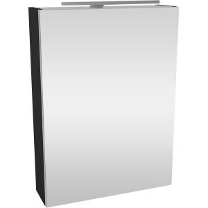 Fackelmann Spiegelschrank SBC Anthrazit, 50 cm breit, mit Softclose und Aufsatzleuchte.
