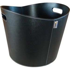 Aduro Holzkorb Proline Schwarz aus Kunstleder Ø 39 cm