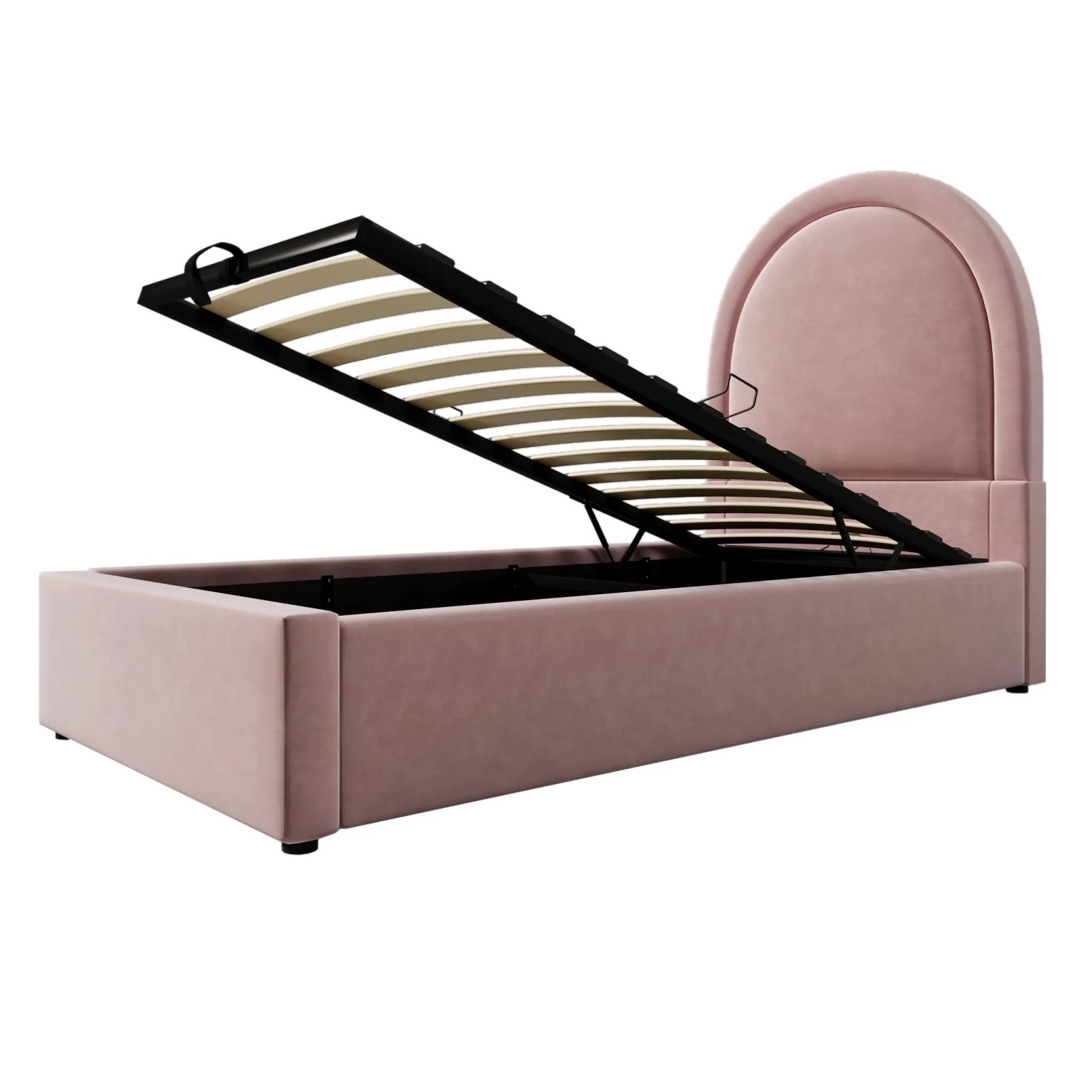 okwish Polsterbett 90x200cm mit Samt Kinderzimmer Rosa mit Matratze