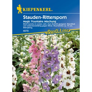 Kiepenkerl Stauden-Rittersporn Magic Fountains Mischung in Pink, Blau und Weiß.