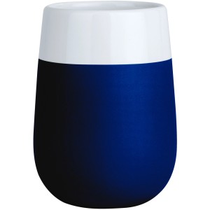 Wenko Zahnputzbecher Malta, blau-weiß, aus Keramik für das Badezimmer.