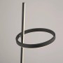 Moderne, schwarze Design-Stehlampe Ritus mit LED-Ring und Stab für Wohnraumbeleuchtung.