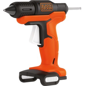 Black+Decker Akku-Heißklebepistole BDCGG12N (12 V) in Orange und Schwarz.