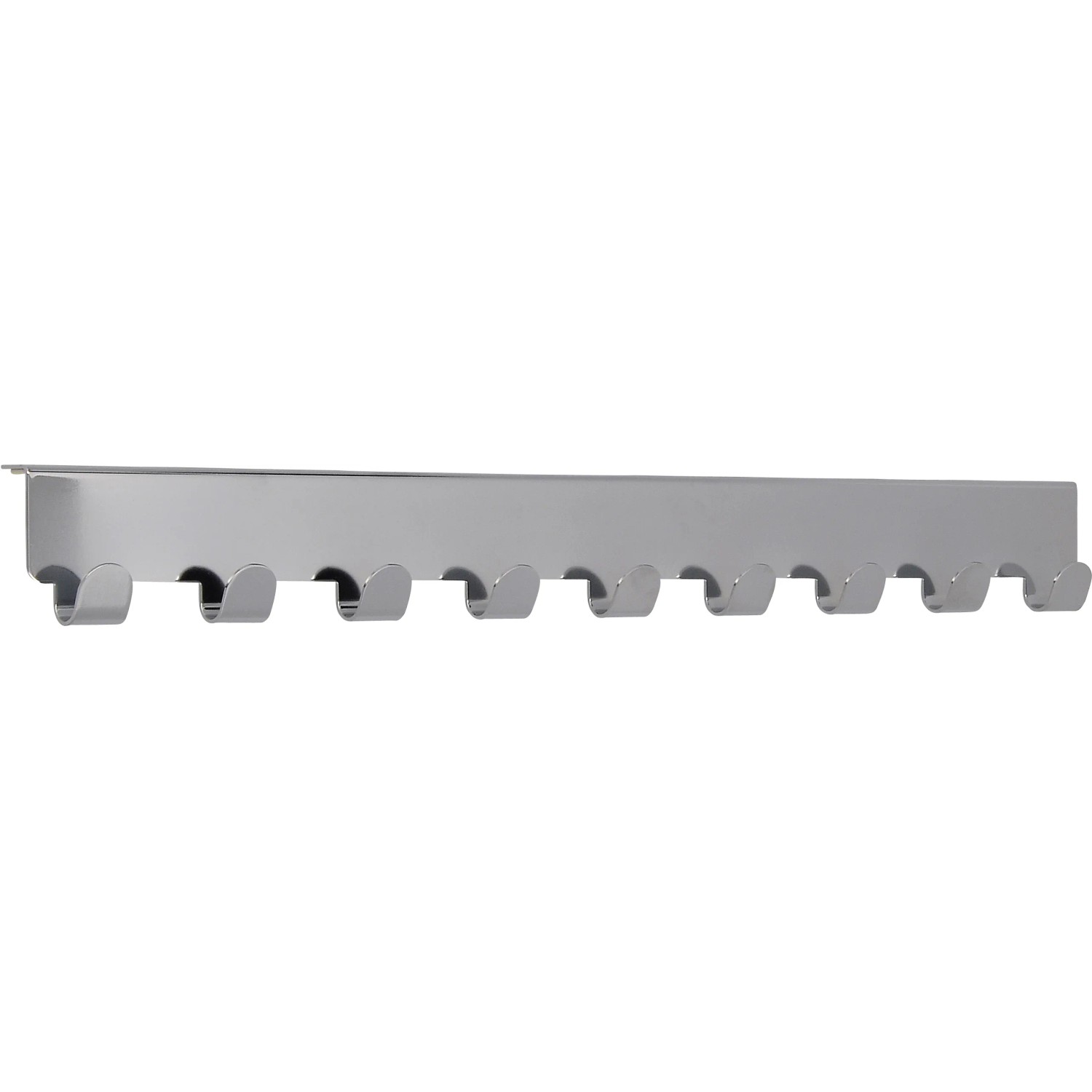 Siro Türgarderobe aus Metall, Chrom glänzend, mit 9 Haken, selbstklebend, Länge 366 mm.