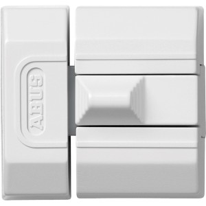 Weißer Abus Schieberiegel SR30 für Innentüren, schmale Bauweise.