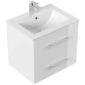 Posseik Badmöbel Homeline 60 Weiß Hochglanz