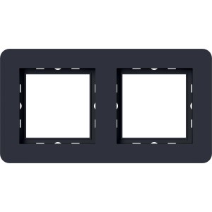 Schwarzer 2-fach Abdeckrahmen Leonie für Schalter und Steckdosen.