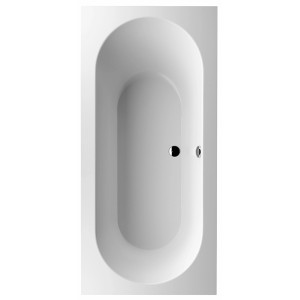 Rechteckige, weiße Villeroy & Boch Badewanne Oberon, 190x90 cm, mit Ab- und Überlauf.