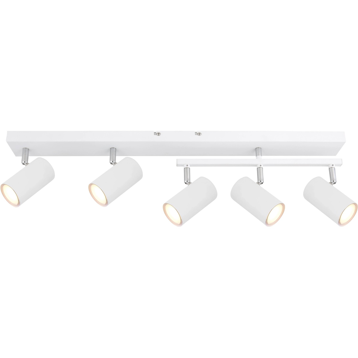 Weißer Globo Strahler Robby mit 5 Lampen, moderner Spot für flexible Beleuchtung.