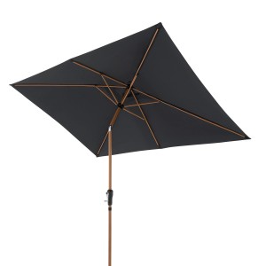 Doppler Balkonschirm Wood, 196x298 cm, anthrazit, mit Knickfunktion. Ideal für Balkon und Terrasse.