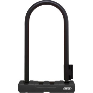 Schwarzes Abus Bügelschloss U-Lock 8603 mit 230 mm Bügelhöhe für Fahrräder.