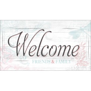 Dekopanel mit "Welcome" Schriftzug, 27x15 cm, für einladende Wanddekoration im Bilder-Sortiment.