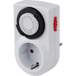Tageszeitschaltuhr Mechanisch 48 Schaltmöglichkeiten Weiß