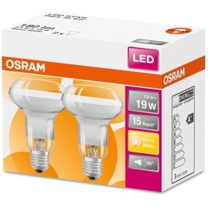 Osram LED-Leuchtmittel E27 Reflektor R63 2,6 W 2er Set 10,2 x 6,3 cm (H x Ø)