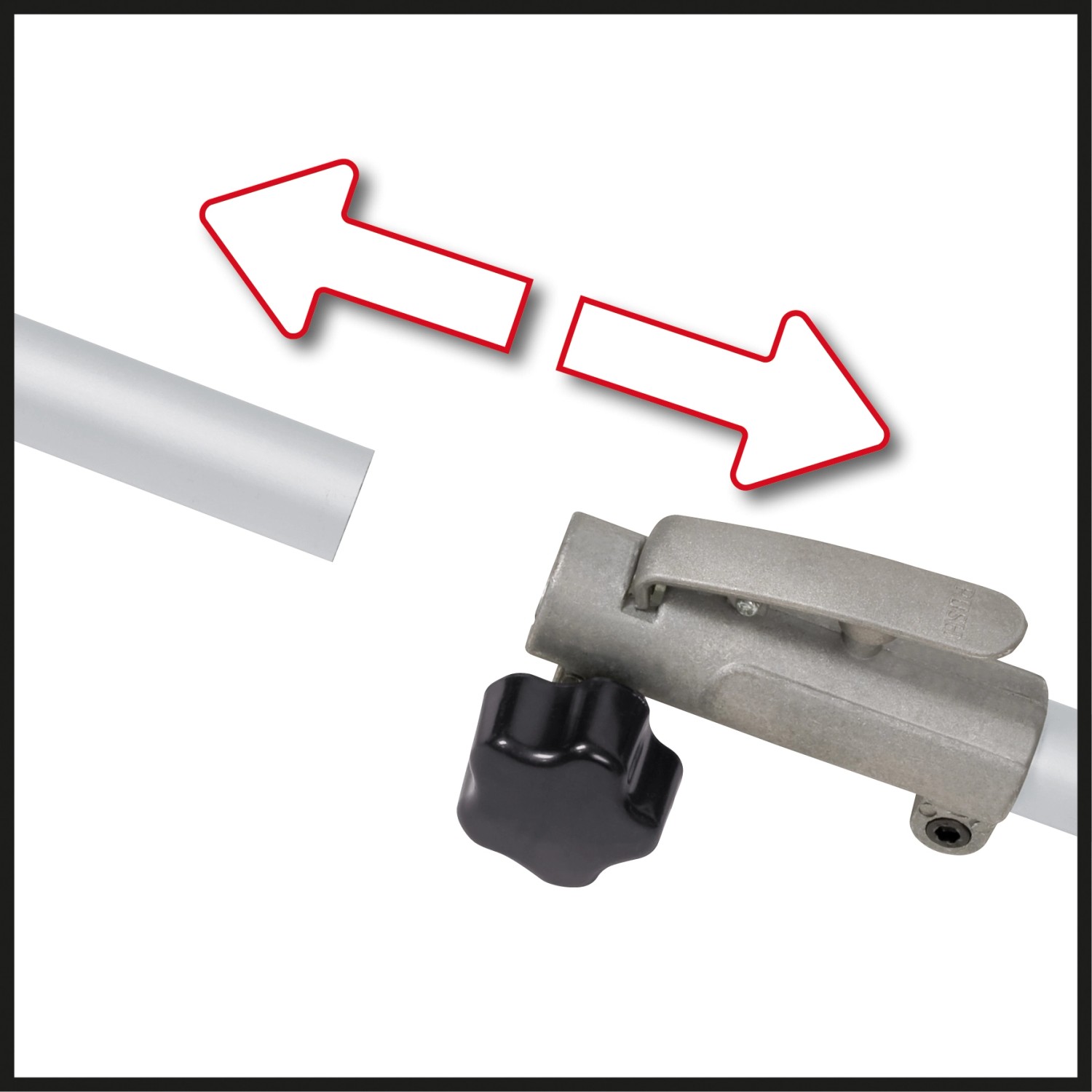 Einhell GC-BC 25/1 I AS Benzin-Sense: Detailaufnahme der teilbaren Holm-Verbindung.