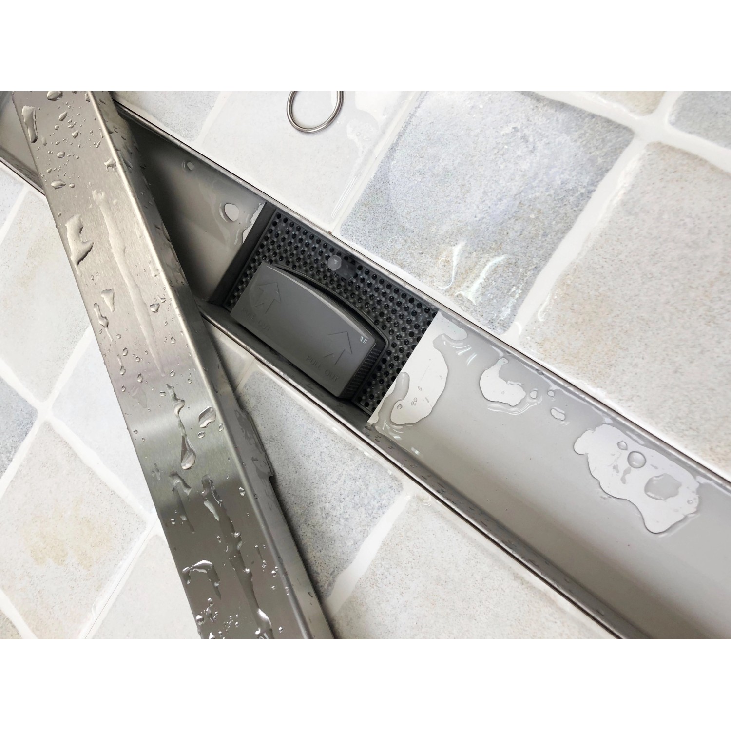 Verosan+ Duschrinne Lech 70 cm aus Edelstahl, Komplettset mit Designrost und Zubehör.