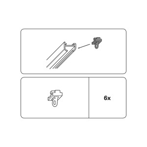 Schöner Wohnen Zwischenfeststeller Emilia, weiß, für Gardinenschienen, 6 Stück