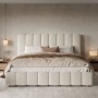 okwish Polsterbett 160x200cm mit Großem Stauraum Schlafzimmer Weiß ohne Matratze_4