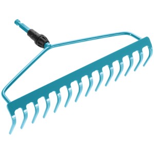 Gardena Bügelrechen Combisystem mit 14 Zinken und Doppelbügel für Gartenarbeiten.
