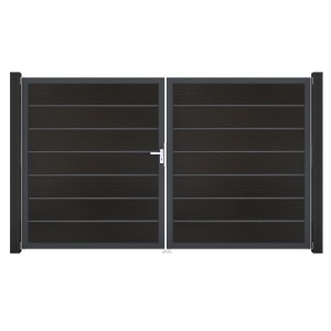 GroJa Grande Steckzaun Tor Premium DIN Links DB Schwarz