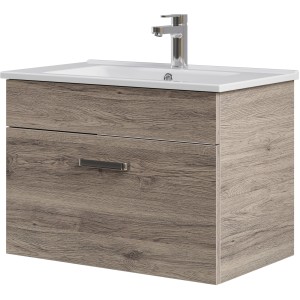 Pelipal Waschtisch Quickset 313, 75 cm, Sanremo Eiche Terra, mit Softclose Schublade und Keramikwaschbecken.