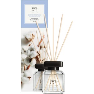 ipuro Raumduft Cotton Fields, 100ml. Lufterfrischer mit Duftstäbchen und Baumwollblüten-Motiv.