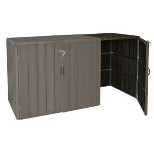 MCW Mülltonnenbox Erweiterung J28 braun, 116x69x88cm, für Gartengeräte und Mülltonnen
