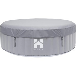 Grauer Home Deluxe Whirlpool Splash, Ø 208 cm, mit Abdeckung. Aufblasbarer Outdoor-Whirlpool.