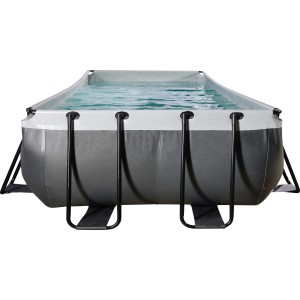 Rechteckiger Exit Black Leather Pool mit Stahlrahmen, 540x250x100 cm, inklusive Filterpumpe.