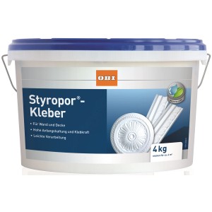 Eimer OBI Styropor-Kleber, beige, 4 kg, für Wand- und Deckenplatten.