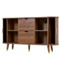 okwish Sideboard mit 2 Schiebetüren 2 Schubladen Wohnzimmer 140x79.5x40cm Braun