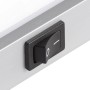 Detailaufnahme: Schalter der LED-Lichtleiste in Silber/Schwarz.