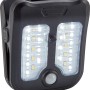 Schwarze Solar LED Gartenleuchte mit Clip-on und Bewegungsmelder. Ideal für Wegeleuchten.