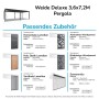 Weide Deluxe Pergola mit Lamellendach und passendem Zubehör: Lamellenwände, Wandpaneele, Sonnenrollo in Anthrazit/Holzoptik.