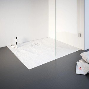 Rechteckige Schulte Duschwanne ExpressPlus 100x90 cm in Alpinweiß mit Ablaufgarnitur.