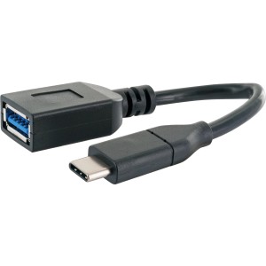 Schwaiger USB 3.1 Adapterkabel mit OTG-Funktion, USB-C auf USB-A, schwarz.