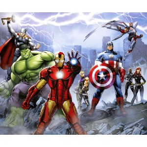 Komar Vlies Fototapete Marvel Avengers Ultimate Warriors Bunt