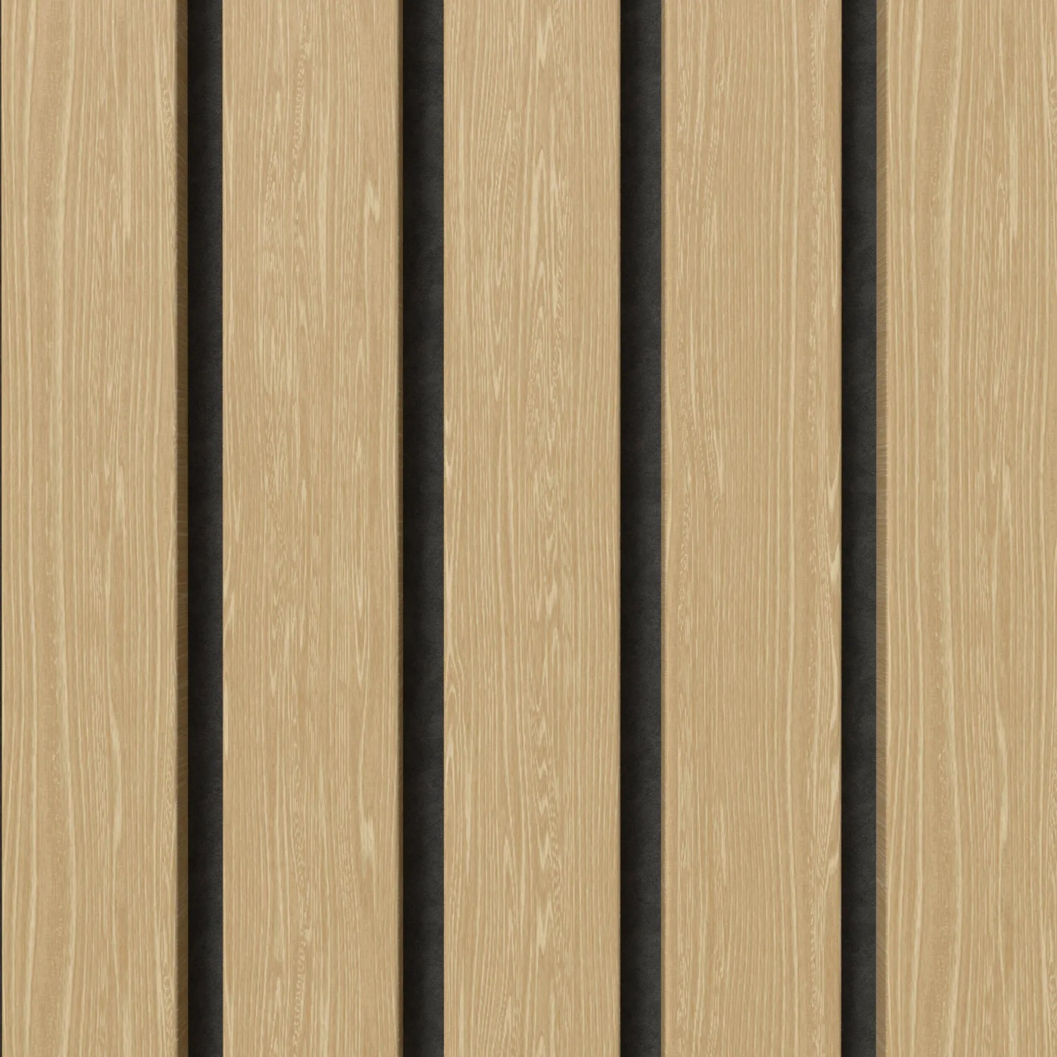 Akustikpaneel Lux Weiß-Eiche mit schwarzem Filz, 30x240cm (2 Stk.)