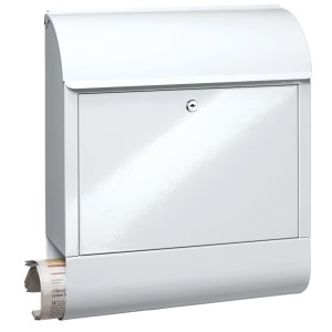 Weißer Burg Wächter Briefkasten Scandic 825 W mit Zeitungsfach.