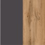 Held Möbel Hängeschrank Ancona, 40 cm, matt Grau und Wotaneiche Dekor.