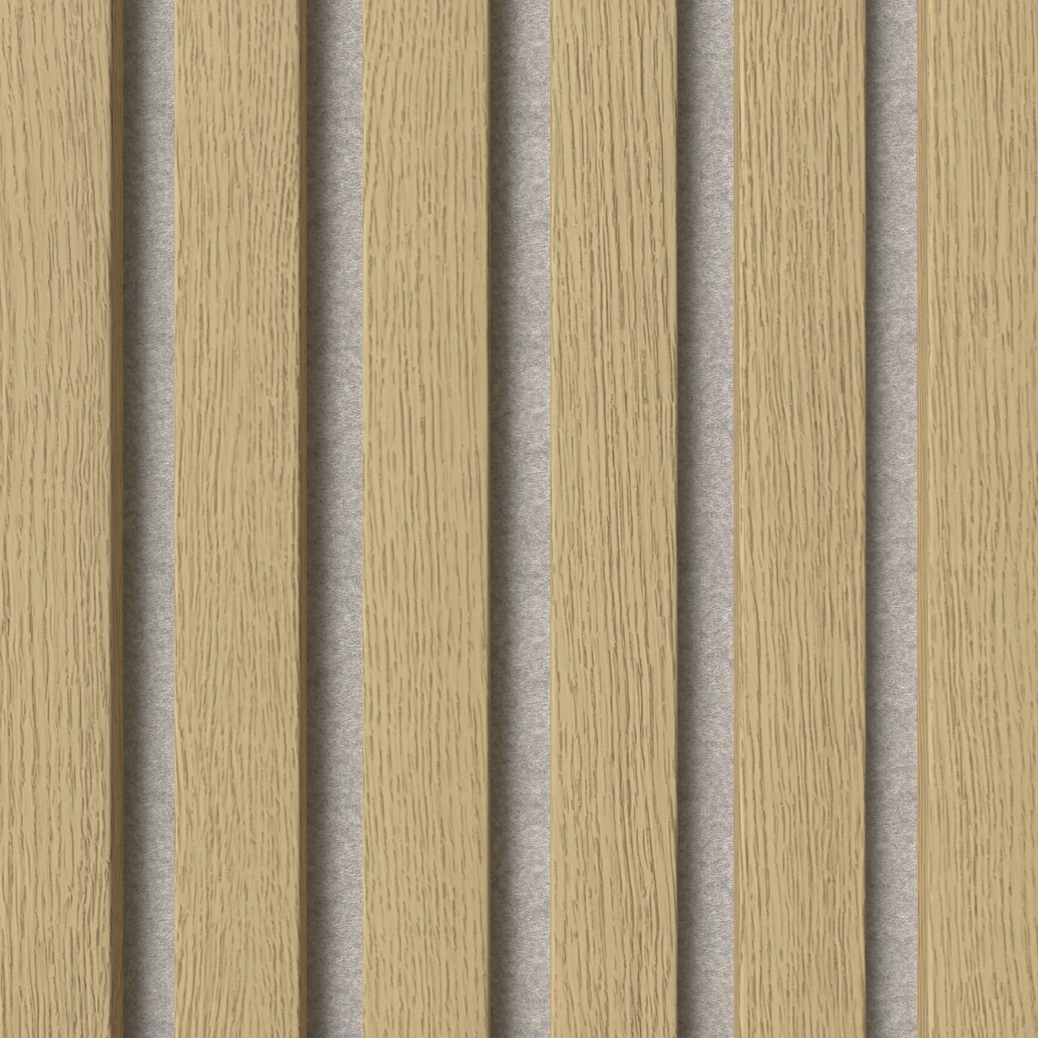 Akustikpaneel Eiche Hell/Grau, 32x240cm, 2er-Set. Wandpaneel zur Schallabsorption und Wandgestaltung.