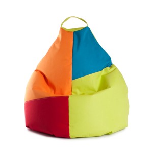 Bunter Sitting Point Sitzsack Harlekin, 220 l, in Grün, Blau, Rot und Orange.