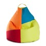 Bunter Sitting Point Sitzsack Harlekin, 220 l, in Grün, Blau, Rot und Orange.