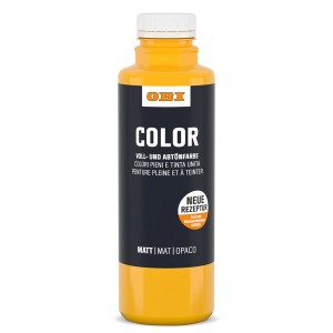 OBI Color Voll- und Abtönfarbe in Gold-Gelb, 500ml Flasche.