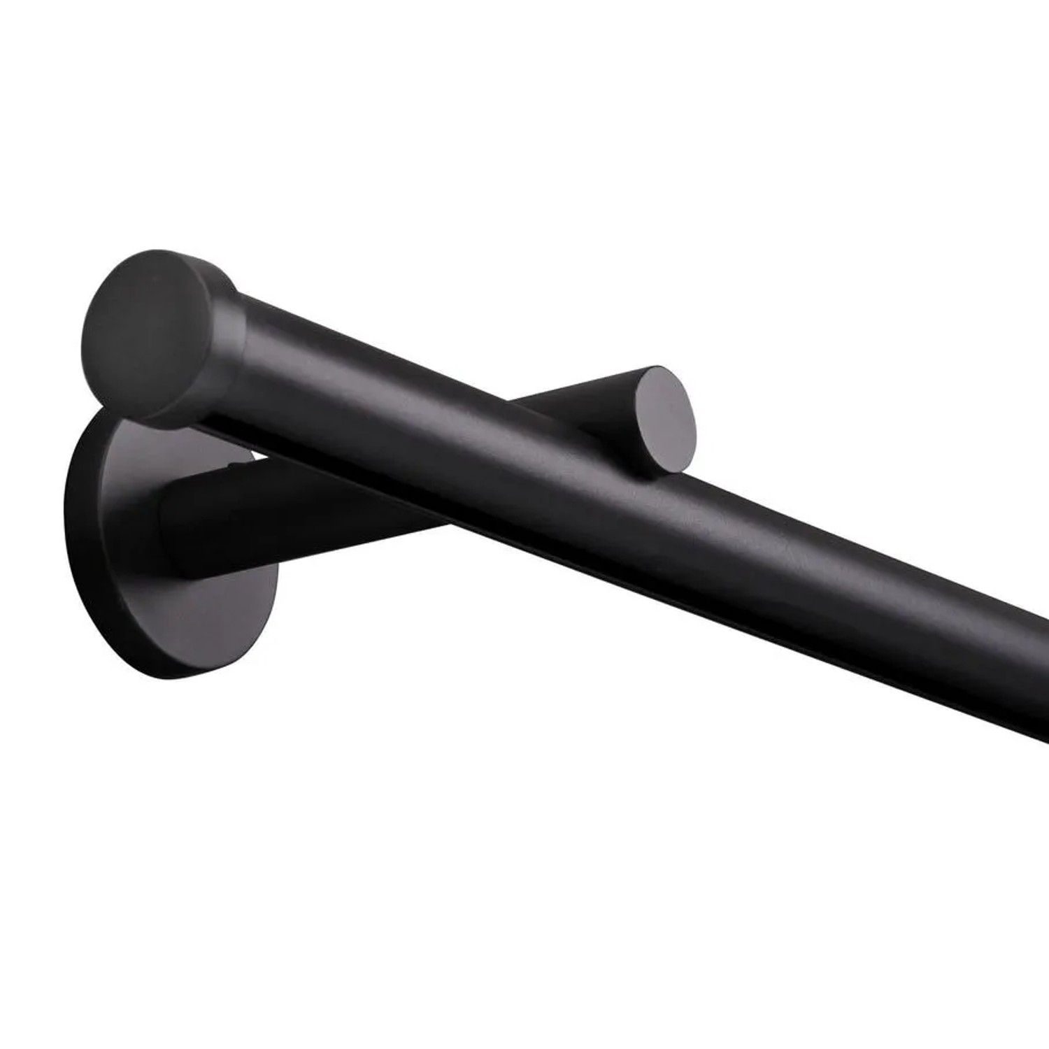 Deco-Raum Gardinenstange Innenlauf nach Maß 1-Lauf Kappe Ø 20mm Schwarz 410cm