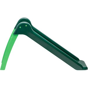 Grüne SwingKing Rutsche, zusammenklappbar für drinnen und draußen.