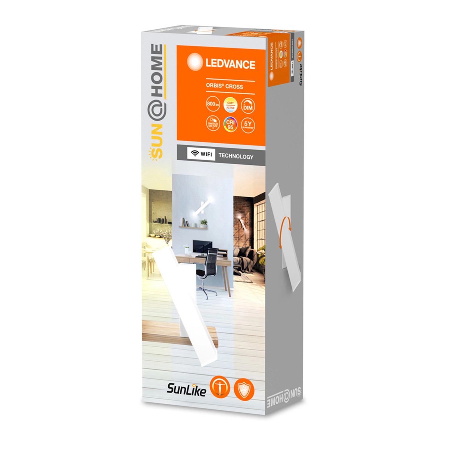 Verpackung der Ledvance Wand- und Deckenleuchte Orbis Cross Sun@Home Smart+ 30 cm