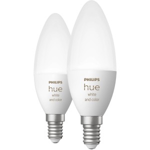 2er-Pack Philips Hue E14 LED-Kerzen, White & Color Ambiance, 470 lm. Smarte Lampen für E14 Fassung.