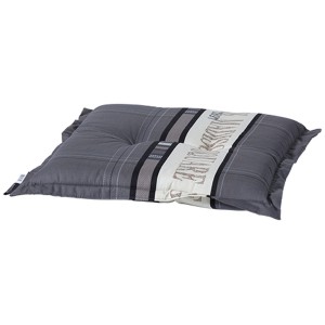 Madison Hocker Auflage Garden Grau, ca. 50x50 cm, mit Baumwoll-Polyester Bezug und Bindebändern.